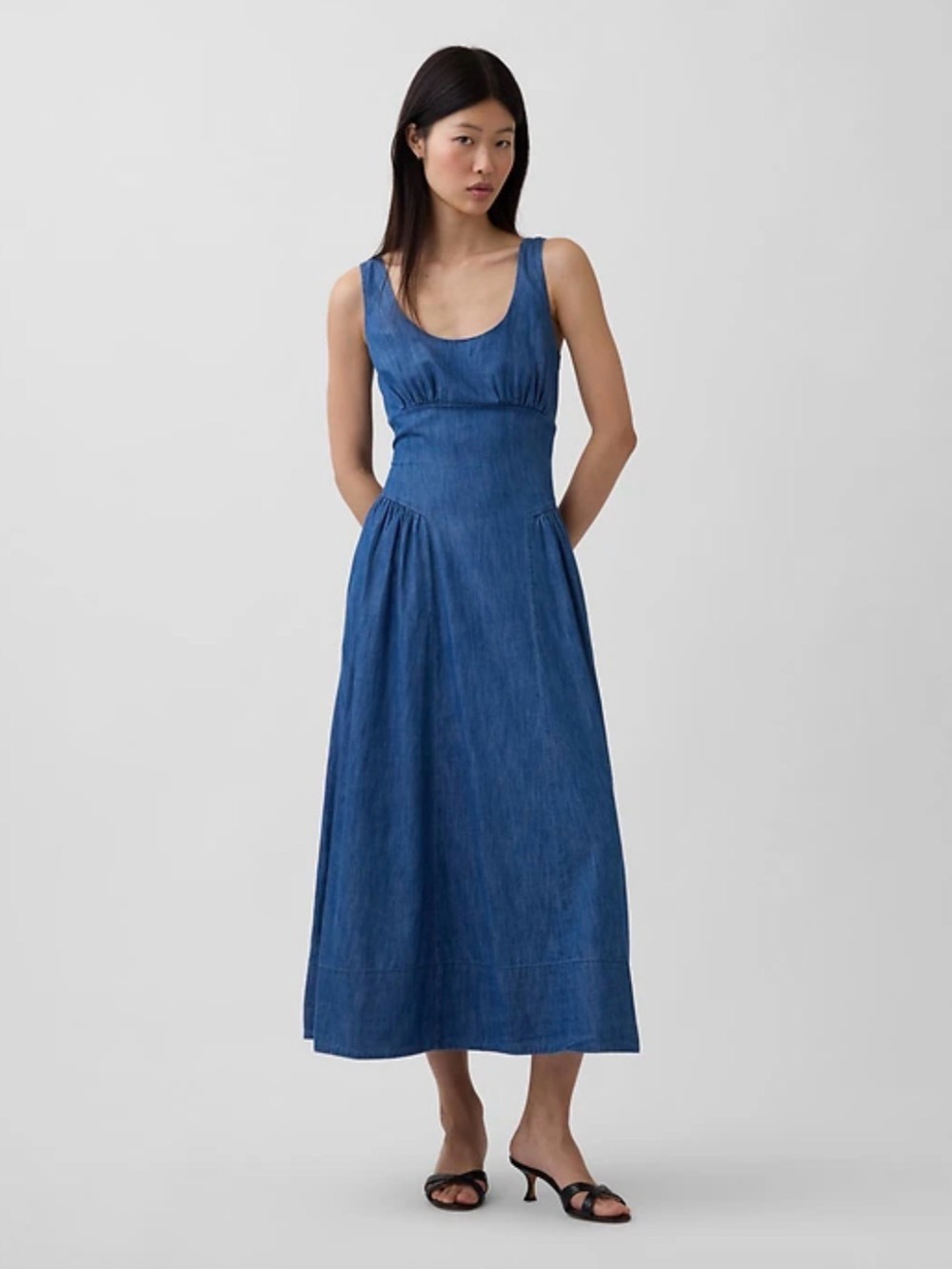 GAP Shirred Maxi Dress, size L, New